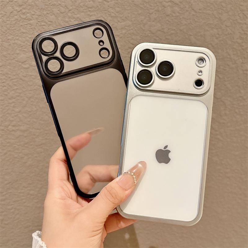 Luxury Translucent TPU Matte Plating Shockproof Soft Case For iPhone 17 Air 16 E 15 14 13 12 11 Pro Max Plus Lens Protect Cover