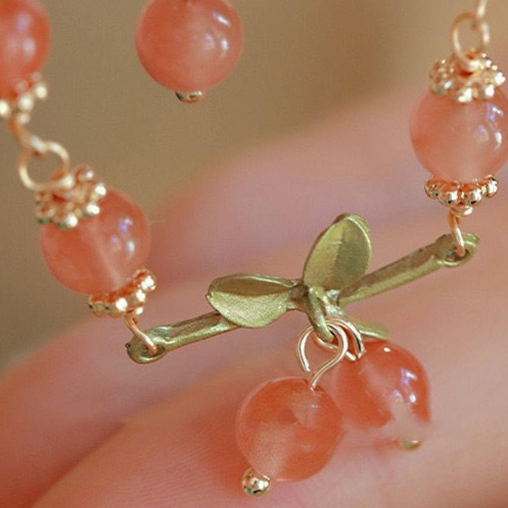 Cherry Pendant New Chinese Style Bracelet Exquisite Charm Beaded Hand Ring Orchid Bracelet  Party