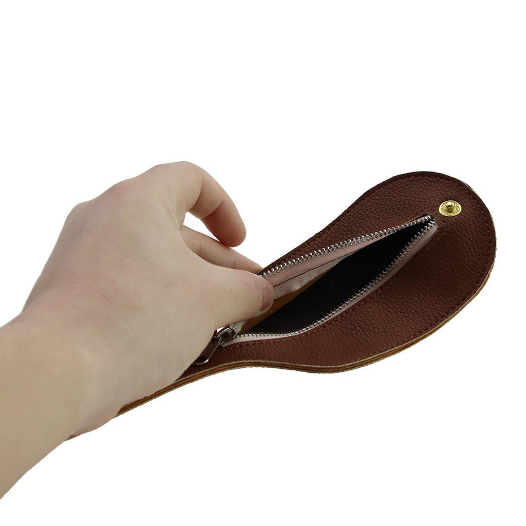 Monedero Marrón Cuero Billetera Monedero Embrague Plegable Cremallera Bolsa Almacenamiento