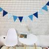 Non-woven Triangle Pennant Flags for Outdoor Picnic or Classroom Decor - Blue Bunting Banner