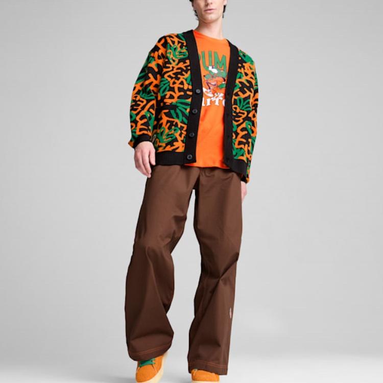 Puma X Carrots Collaboration Ss24 Brand Logo Fashion V-Neck Button Long Sleeve Shirt Unisex Shirts Multicolor 627446-01