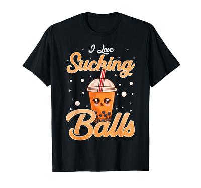 Lustiges Ich liebe es, Eier zu lutschen Boba Tea Wortspiel Gag Geschenk T-Shirt