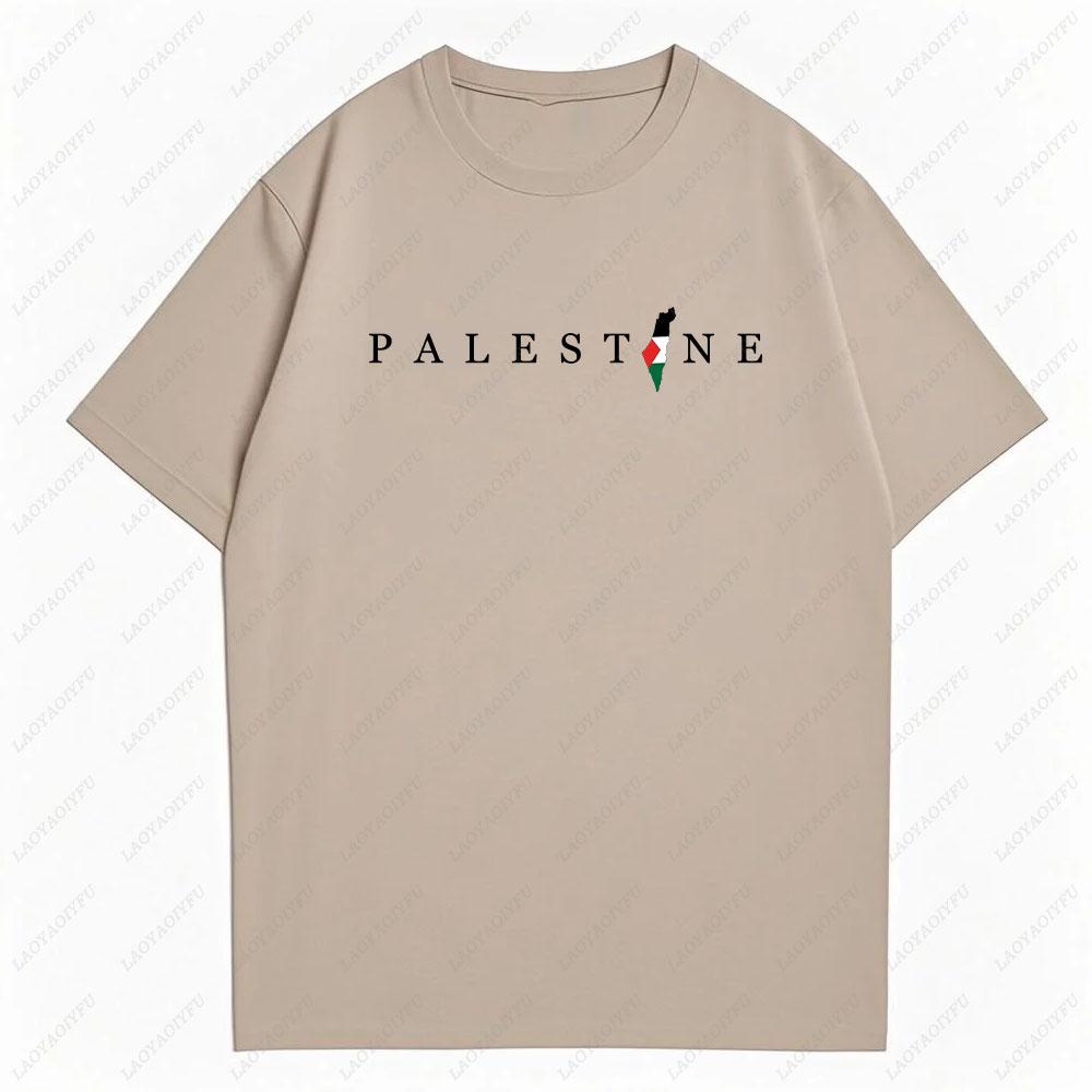 Maglietta Palestina Cotone Vintage Unisex Stile Boho Retro Streetwear Casual Vestibilità Larga Uomo Donna Abbigliamento Uomo T-Shirt Top