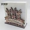 Wooden Holiday Ornament Christmas Napkin Holder for Table, Santa Snowman Reindeer Tree Cocktail Square Storage Tissue Dispenser Winter Parties,