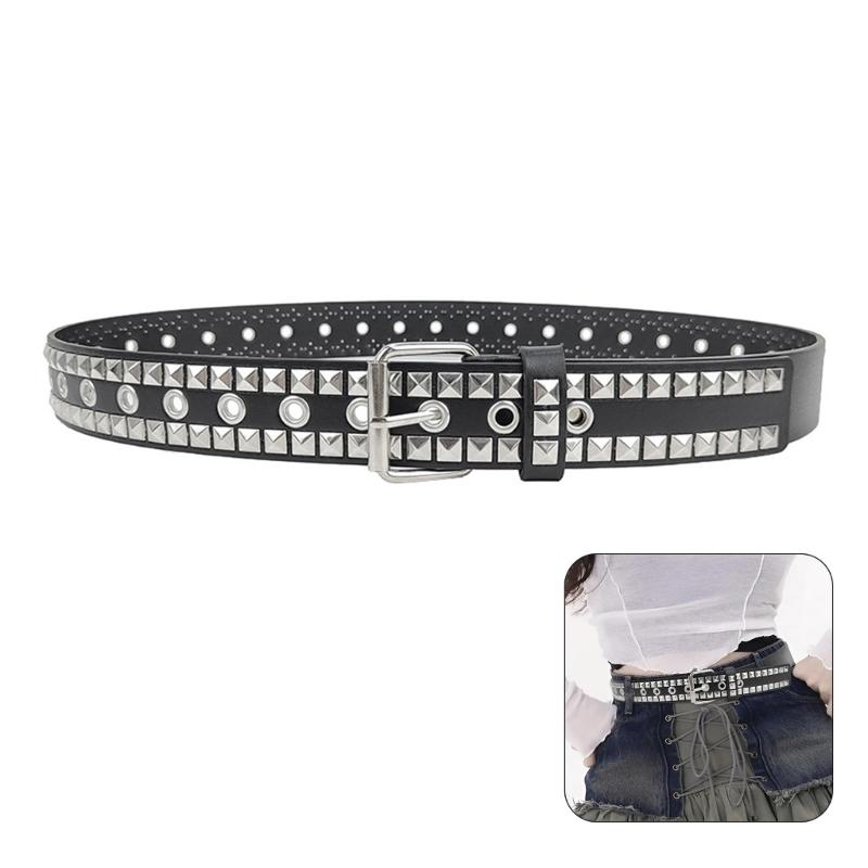 Elegant PU Belt Female Waistband Rivet Studded Wide Waist Belt for Jeans Shorts Jeans Belt Girl Pants Waistband