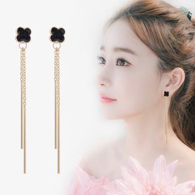 New Fashion Cute Lady Girl Lucky 4 Leaf Ear Stud Earrings