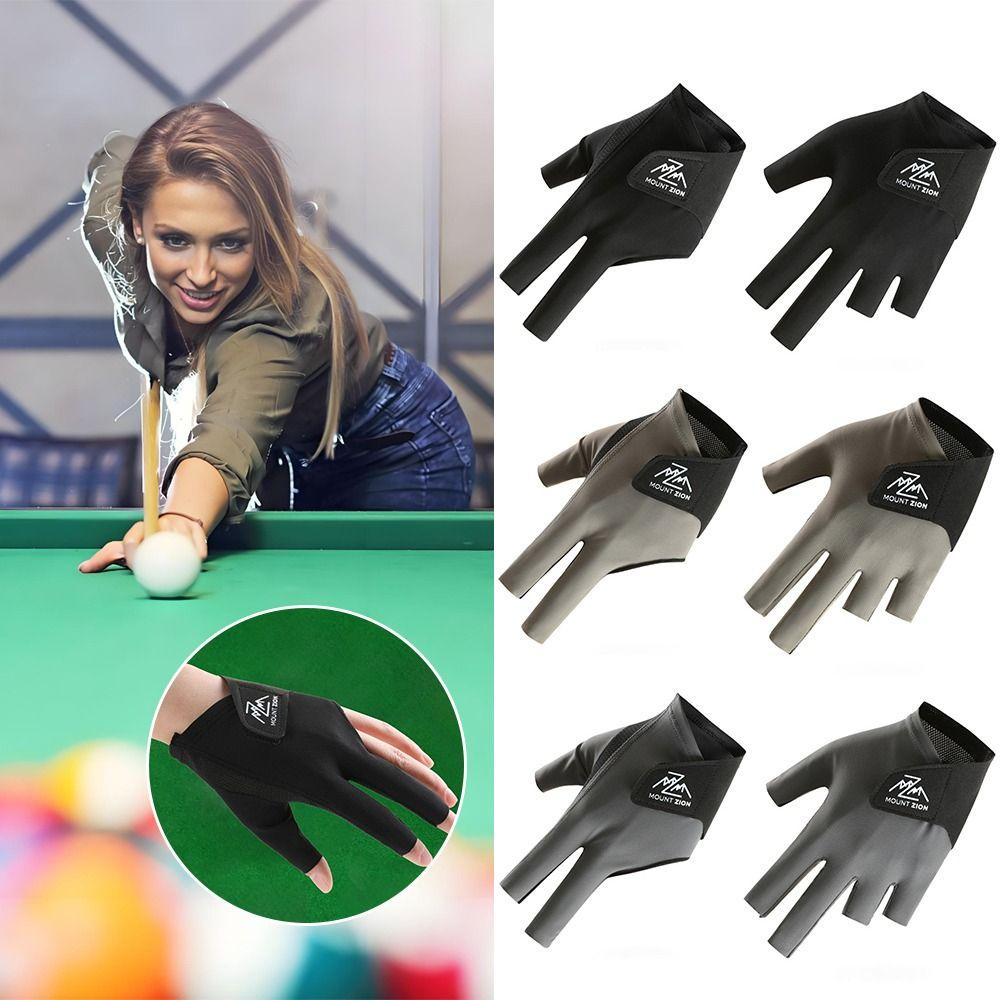 

1Pcs Non Slip Three Fingers Glove Elastic Snooker Billiard Glove Billiard Accessories Coffee/Three Finger