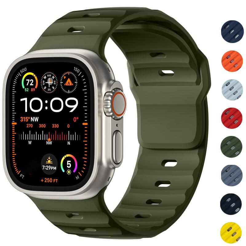 Sport Silicone Strap for Apple Watch Ultra4 49 Smartwatch Correa Bracelet for iWatch Series12 11 10 9 8 7 6SE Band 45 46 44 42mm 3