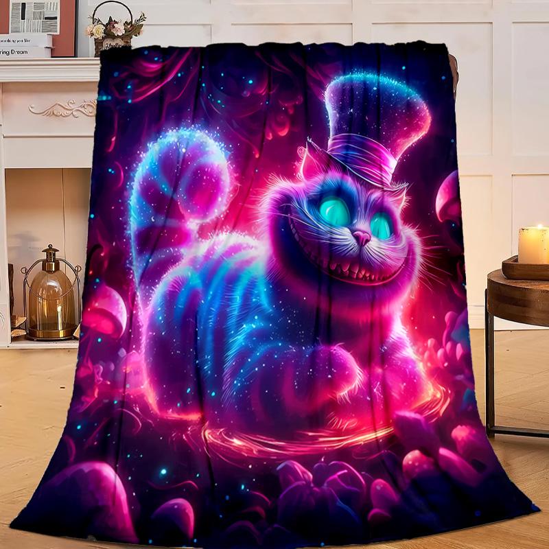 1PC Magic Cat Fantasy Art Flannel Blanket Gift, Suitable for Both Men And Women, Soft Ideal for Beds And Sofa, Birthday Or Christmas Gift