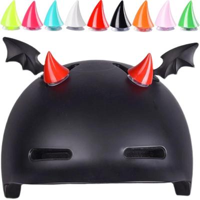 2 pezzi per auto moto casco diavolo corno casco da motocross decorazione corno copricapo ventosa accessori per la decorazione del casco in silicone