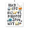 Nordic Cartoon Crane Excavator Dump Truck Front Loader Wall Art Posters and Prints Wall Pictures Kids Room Decor Canvas Painting