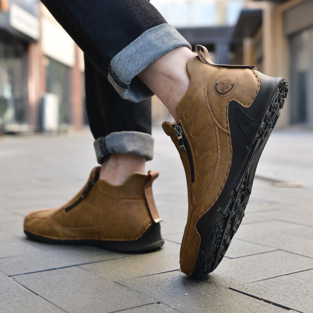 Fashion The 2025 New Trendy Men Versatile Outdoor Sneakers Leather Comfortable and Breathable Casual Men's Shoes Non-slip Driving Shoes