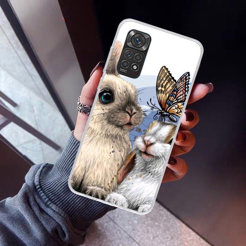 Cute Bunny Baby Rabbits Phone Case for Xiaomi Redmi Note 15 14 14S 13 12 12S 11 Pro Plus 11E 11T 11S 10S 5G Soft Cover Fundas Re