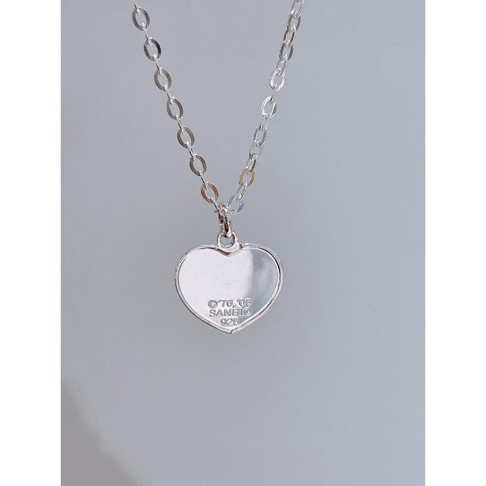 [Bliss Gold] Silver Hello Kitty Heart Chain Necklace 37.5cm B-Nbl9011
