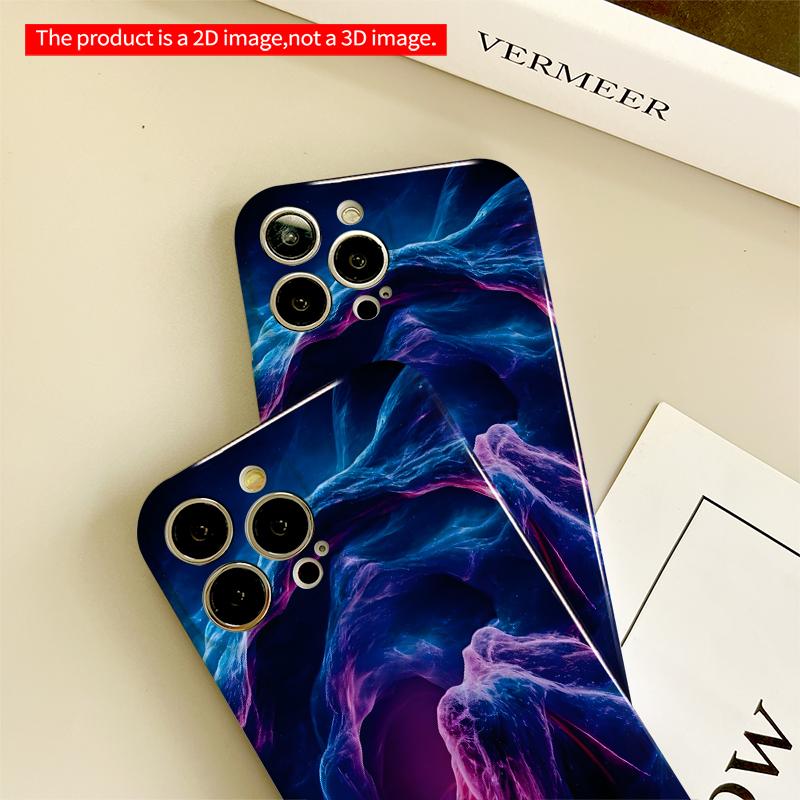 2DFlat Cosmic Nebula Flow Phone Case All inclusive film hard iPhone case, compatible with iPhone 18 Pro Max 17 16 15 14 13 12 11
