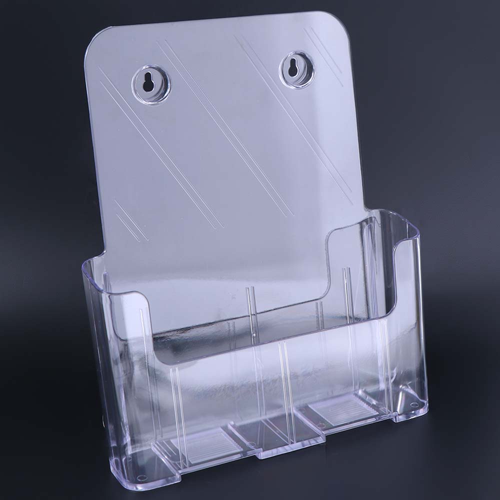 Plastic Brochure Holder Clear Flyer Display Stand Multifunction Filing Magazine Rack Locker