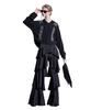 Greedius Black Slit Cubic Blouse
