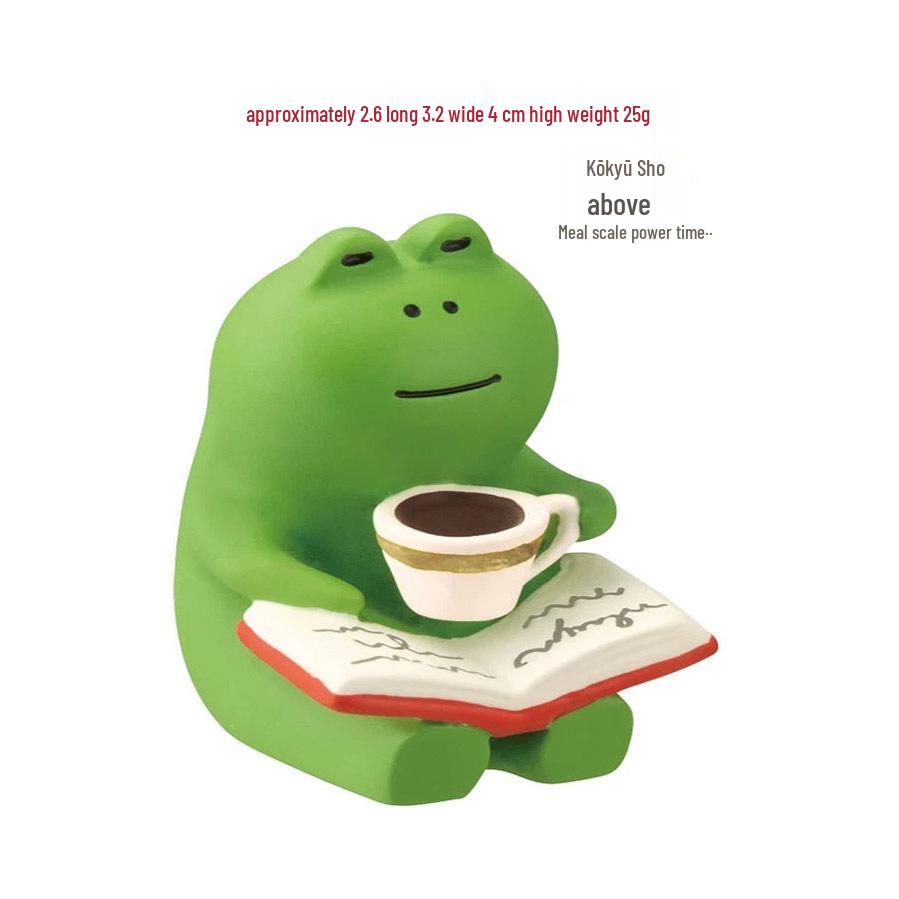 Handgefertigtes Miniatur-Holzfrosch-Schaukelstuhl-Ornament - DIY Dekorationszubehör