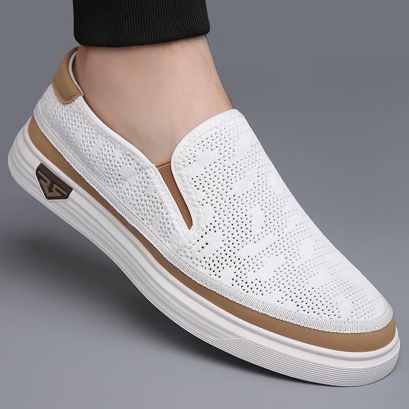 Spring Doudou shoes men's one-pedal lazy soft sole breathable hollow casual fashion men's shoes