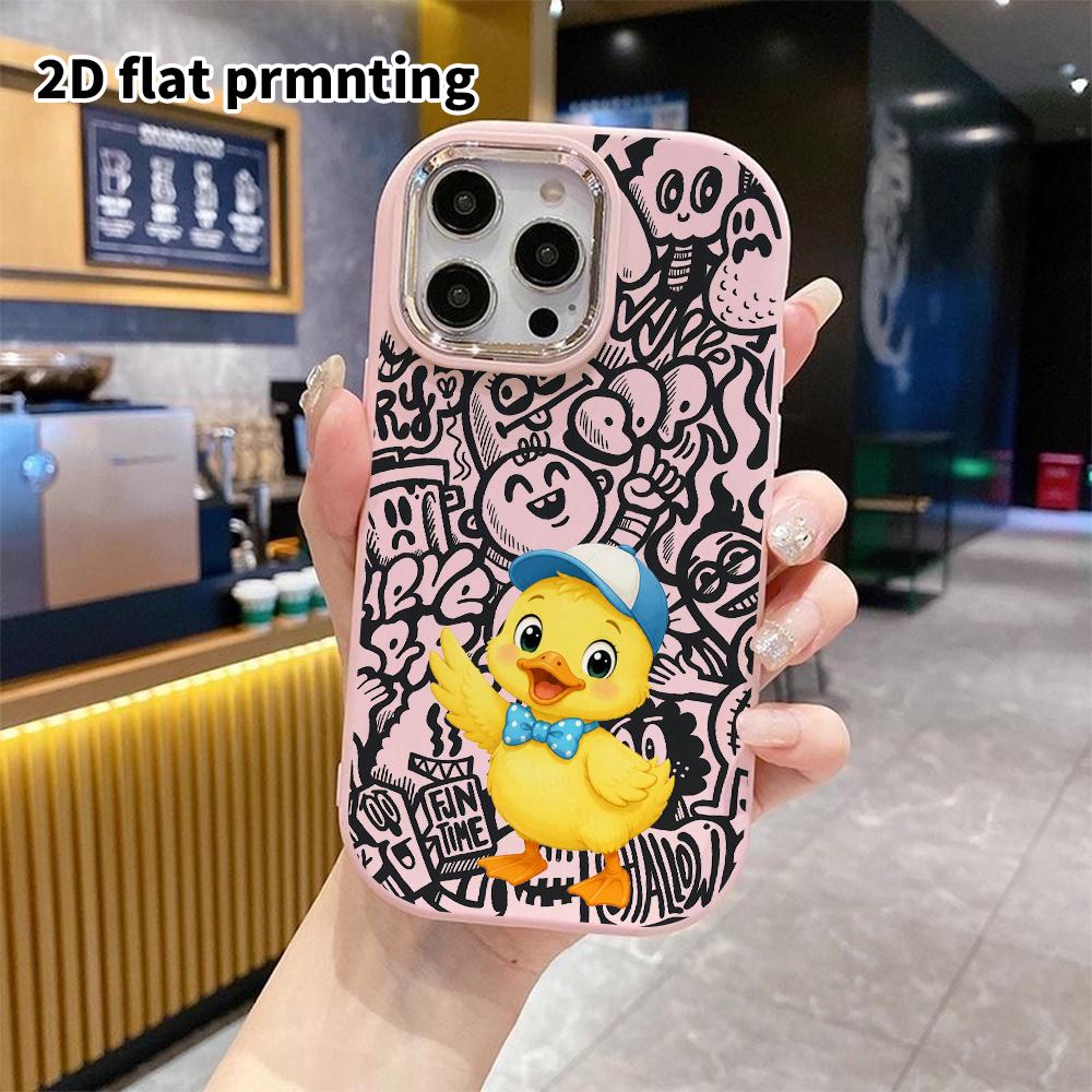 Phone Case: 2D Flat Design Suitable for iPhone 18 17 16 15 14 13 Pro, Couple Style, Little Yellow Duck, Christmas and Halloween Gifts