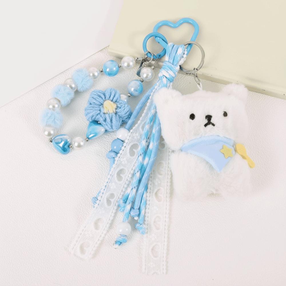 Stuffed Plush Star Keychain Kawaii Bear Plush Pendant Star Doll Pendant  Home Decor