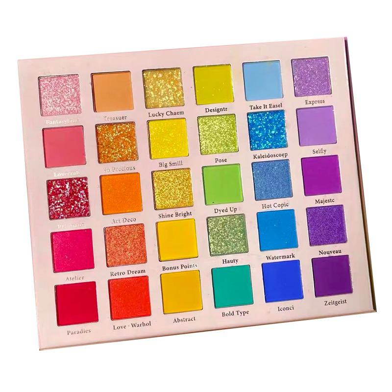 Dopamine Rainbow Candy Eyeshadow Palette: 30-Color Matte, Shimmer, Glitter, Long-Lasting Smoky Makeup