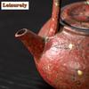 200ML Sprinkle Gold Red Mountain Lifting Handle Teapot Zen Tea Infuser Pot Tea Brewing Kettle with Ball Hole Tableware Supplies