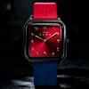 Moderne und Elegante Neutrale Edelstahllegierung Quadratisches Zifferblatt 3Atm Wasserdicht Silikonarmband Quarz Uhr