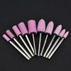 100Pcs Polishing Stone Head Grinding Wheel Burr Bit for Grinder Pink Shank Diameter 3mm
