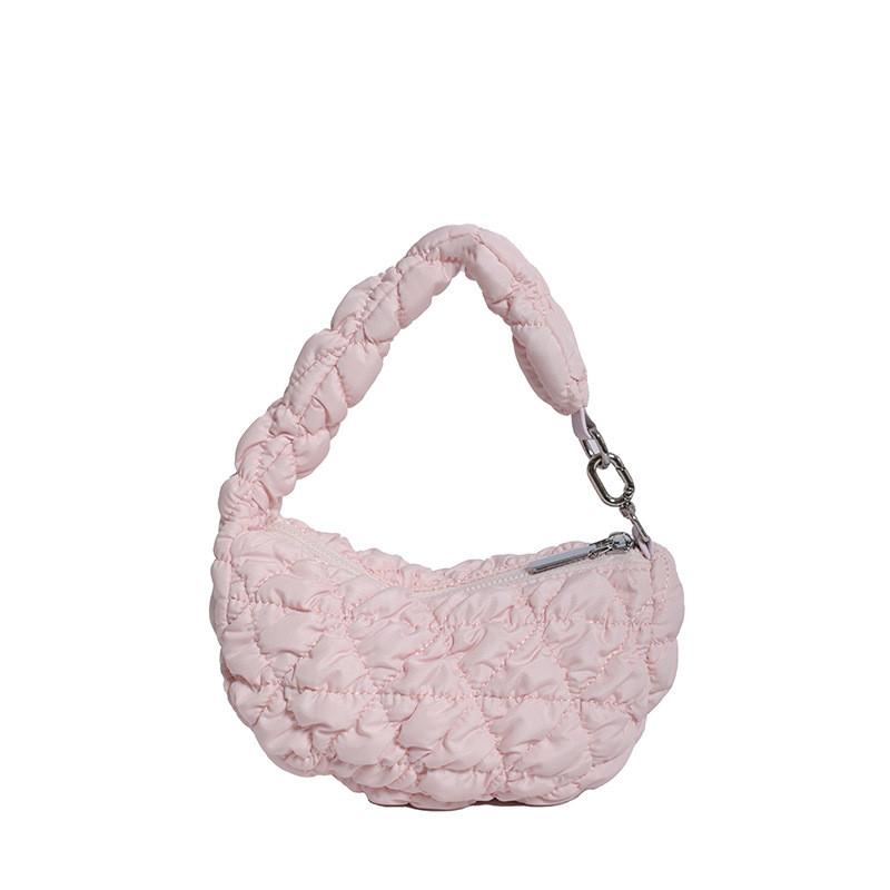 IELGY Cloud Bag Pleated Soft Down Bag Nylon Handbag