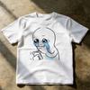 Sad Meme Crying Holding Phone Graphic T ShirtEmo Funny Cartoon Character Tee Summer Casual Short Sleeve Top