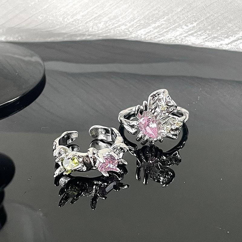 Original Design Diamond-Set Zircon Butterfly Open Ring Cold Wind Advanced Sense French Personality Light Luxury Niche