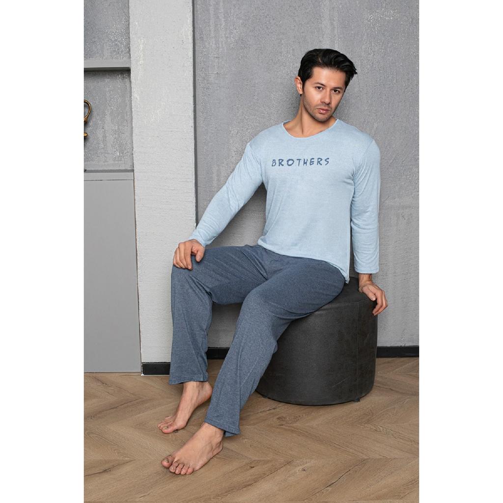 Meeste Coton Puuvillane Pikkade Varrukatega Pidžaamakomplekt Hooajaline Toode