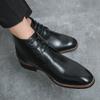 New Autumn Hairstylist High Top Pointed Casual Leather Shoes British Boots Shoes Leather Boots