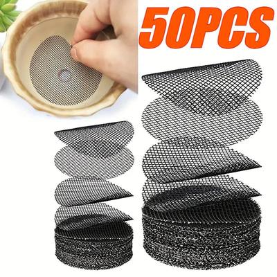 50 Pezzi Tappetino a Rete per Vaso Foro di Drenaggio Rotondo per Prevenire la Perdita di Terreno Guarnizione a Rete per Drenaggio Piante Forniture per Giardinaggio