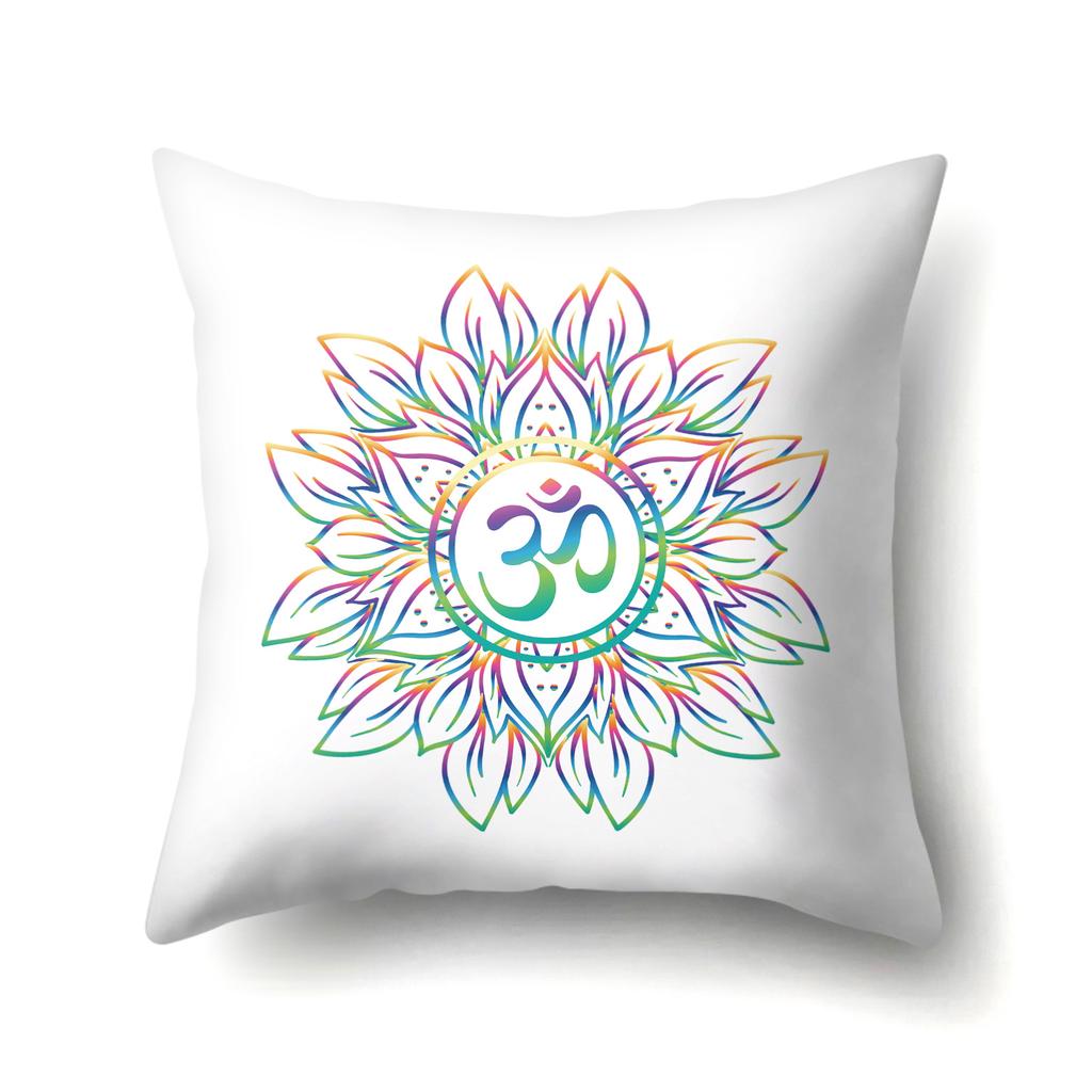 45X45Pillow Case Home Decoration Buddha Statue Cushion Cover Eye Meditation Yoga Mandala Spiritual Tattoo Polyester Pillow Cover