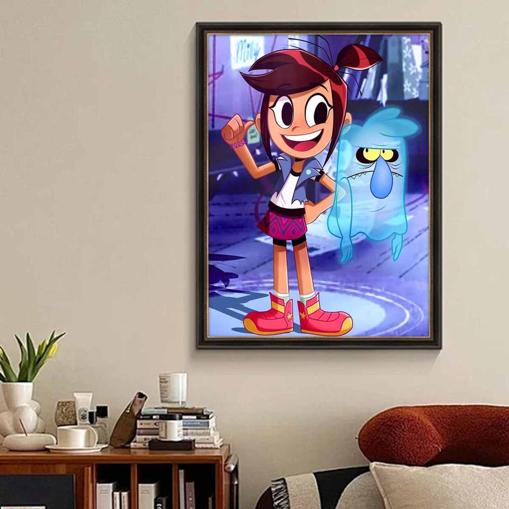 DIY Diamond Painting The Ghost and The Little Girl Cross Stitch Kit Mosaic Art Diamond Painting Full Circle Diamond Home Decoration