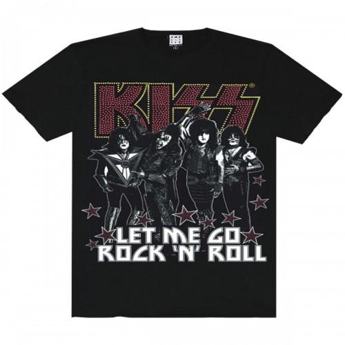 Amplified Herren-T-Shirt „Let Me Go Rock N Roll Kiss Diamante“.
