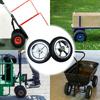 Pneumatic Wheel Trolley Cart Wheel Black 20cm Universal Fit for Shopping Basket on Wheels Wagon and Storage Cart