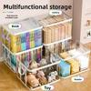Space Saving Clear Transparent Book Storage Organizer with Sturdy Zipper Comfortable Handles for Bedroom Closet Storage