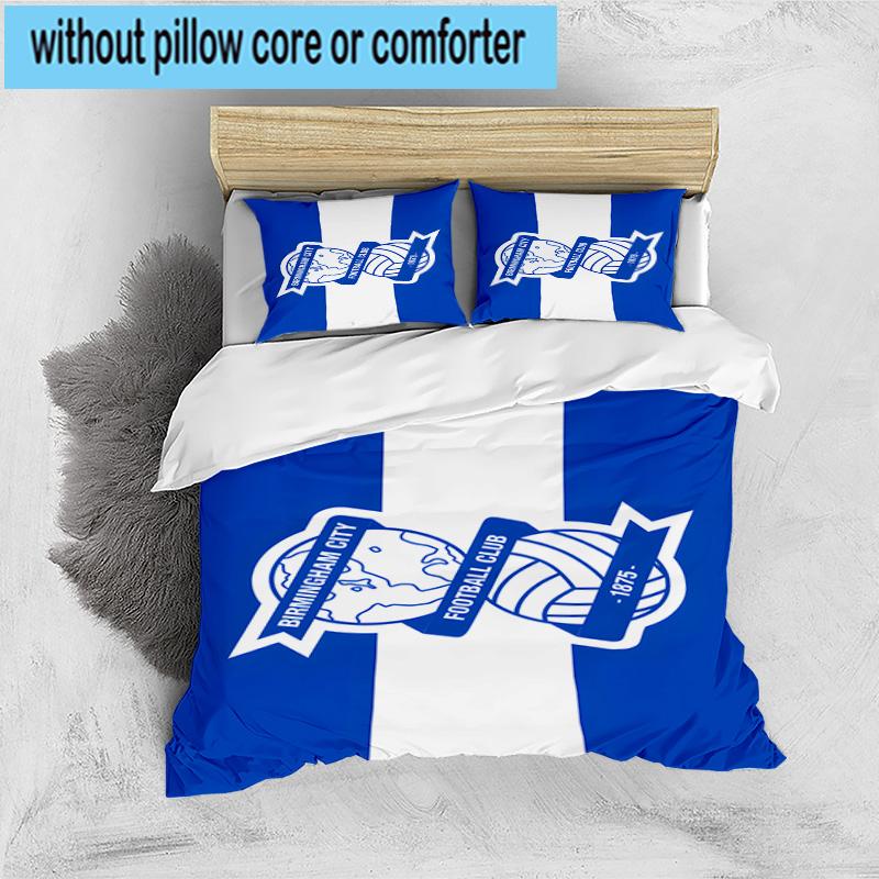 3pcs Birming-ham Football Club Printed Bedding Set Duvet Cover Closure Includes 1 Duvet Cover & 2 Pillowcases Bedding Sets Home Decor Gifts