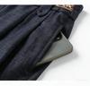 Spring New Silk Lyocell Denim Blue High-Waisted Casual Straight-Leg Pants