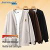 Jeanswest Men's Autumn/Winter Fleece-lined Hooded Waffle Knit Jacket