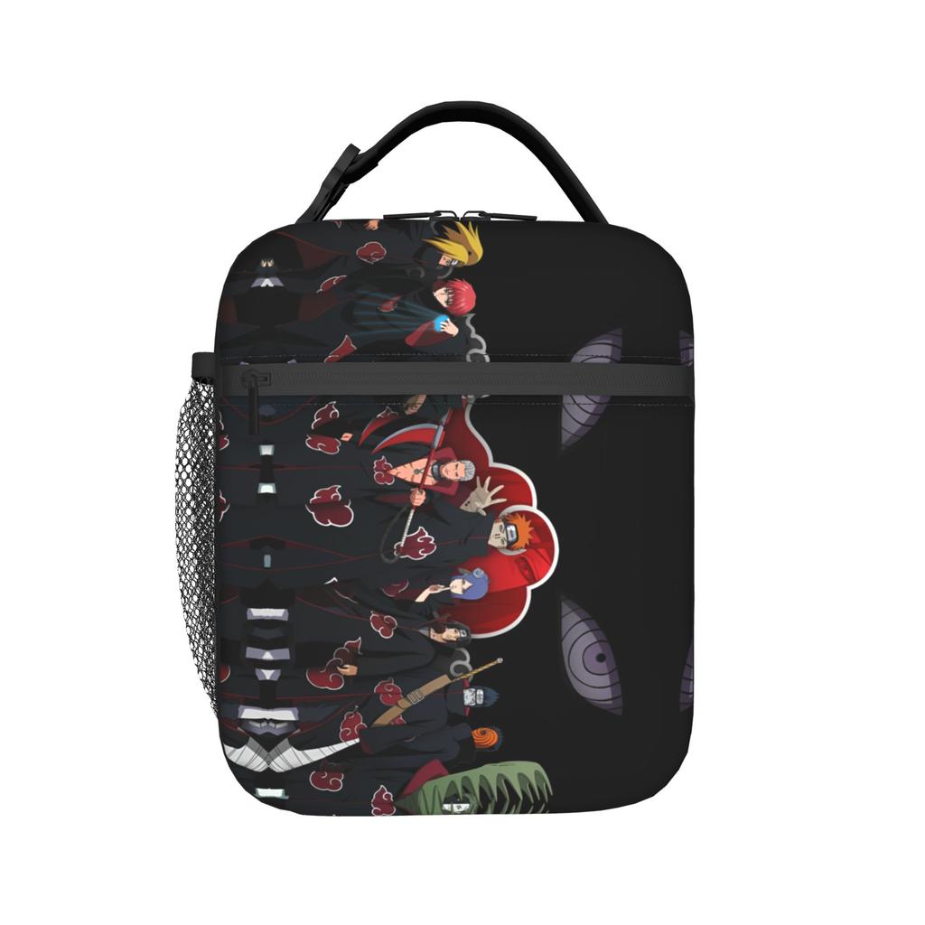 Custom N-Narutoes Akatsukis Insulated Lunch Bags for Women Men Pain Konan Deidara Sasori Portable Thermal Cooler Bento Box