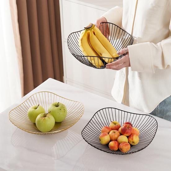 Cesto Portfrutta in Filo Metallico Decorativo Porta Frutta da Banco per Cucina Decorazione per la Casa a Un Livello Ciotola da Portata in Ferro per Frutta Verdura Snack