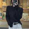 Women's Korean Style High Neck Ribbed Cashmere Sweater, Soft & Fluffy Autumn/Winter Knitwear.
