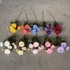 6 Heads Fake Flower with Buds Artificial Faux Plants Peony Artificial Flower  Wedding Decoration