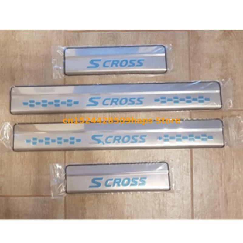 For Suzuki Sx4 S-Cross 2014-2017 Stainless Steel Door Sill Protector Pedal Welcome Plate Car External Accessories