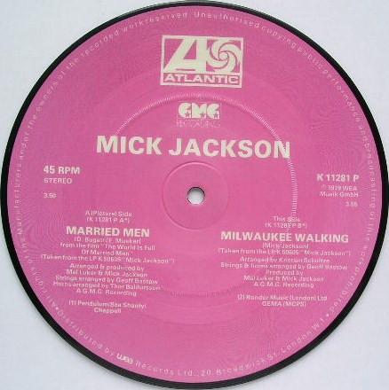 

7inch Record MICK JACKSON - The World Is Full Of Married Men K11281P Atlantic 1979 UK Soul/Funk Used