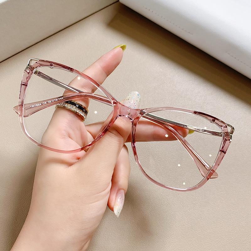 Fashion Luxury Cat Eye Glasses for Women Men Vintage Eye Protection Glasses Optical Computer Goggles Big Frame Eyeglasses
